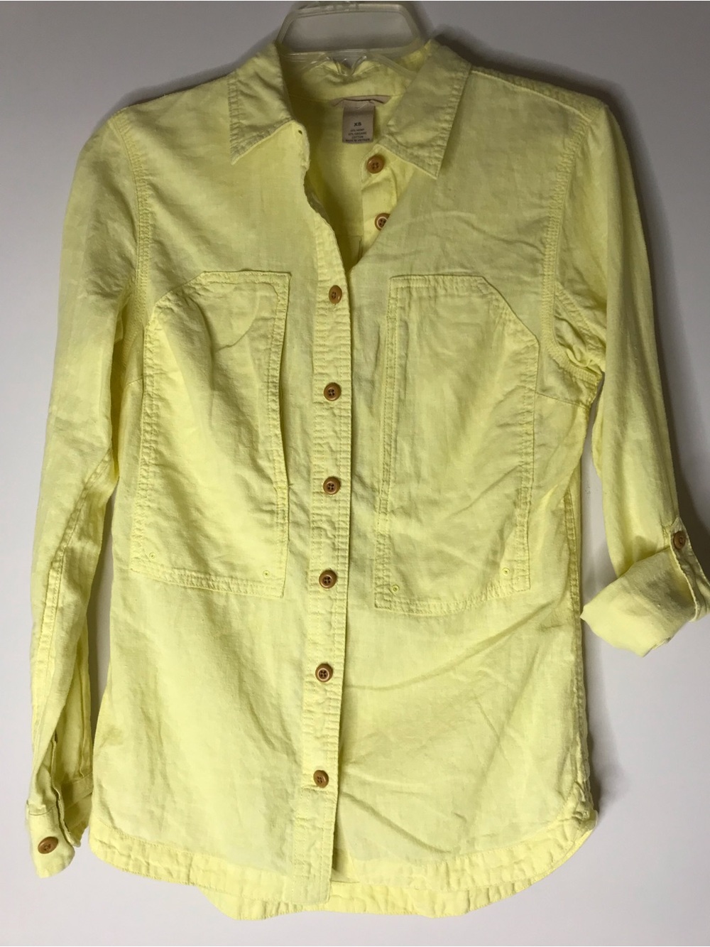 Duluth Trading Co Yellow Women's Button-Down Shirt